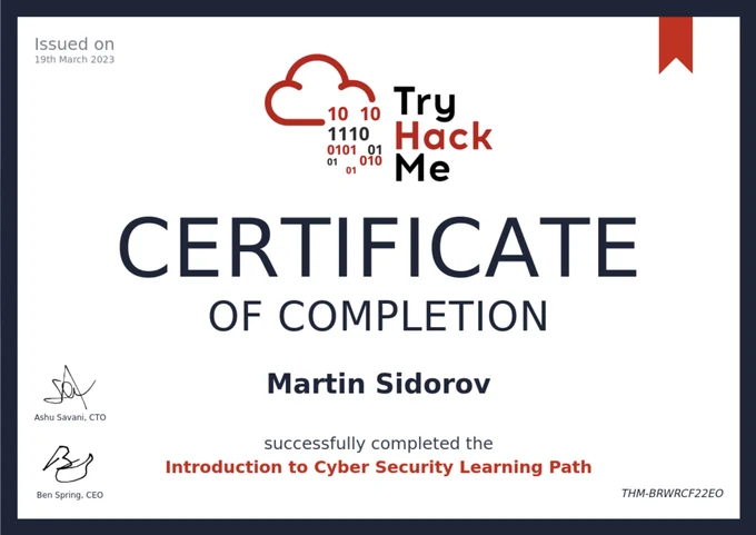 TryHackMe: Introduction to Cyber Security