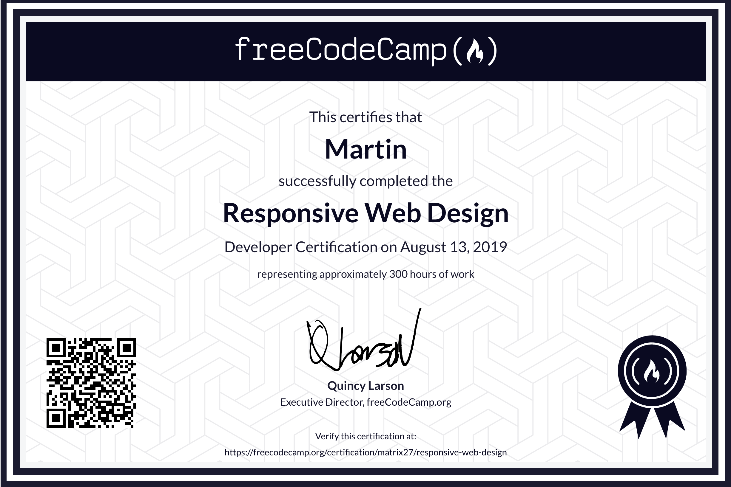 FreeCodeCamp Responsive Web Design Certificate