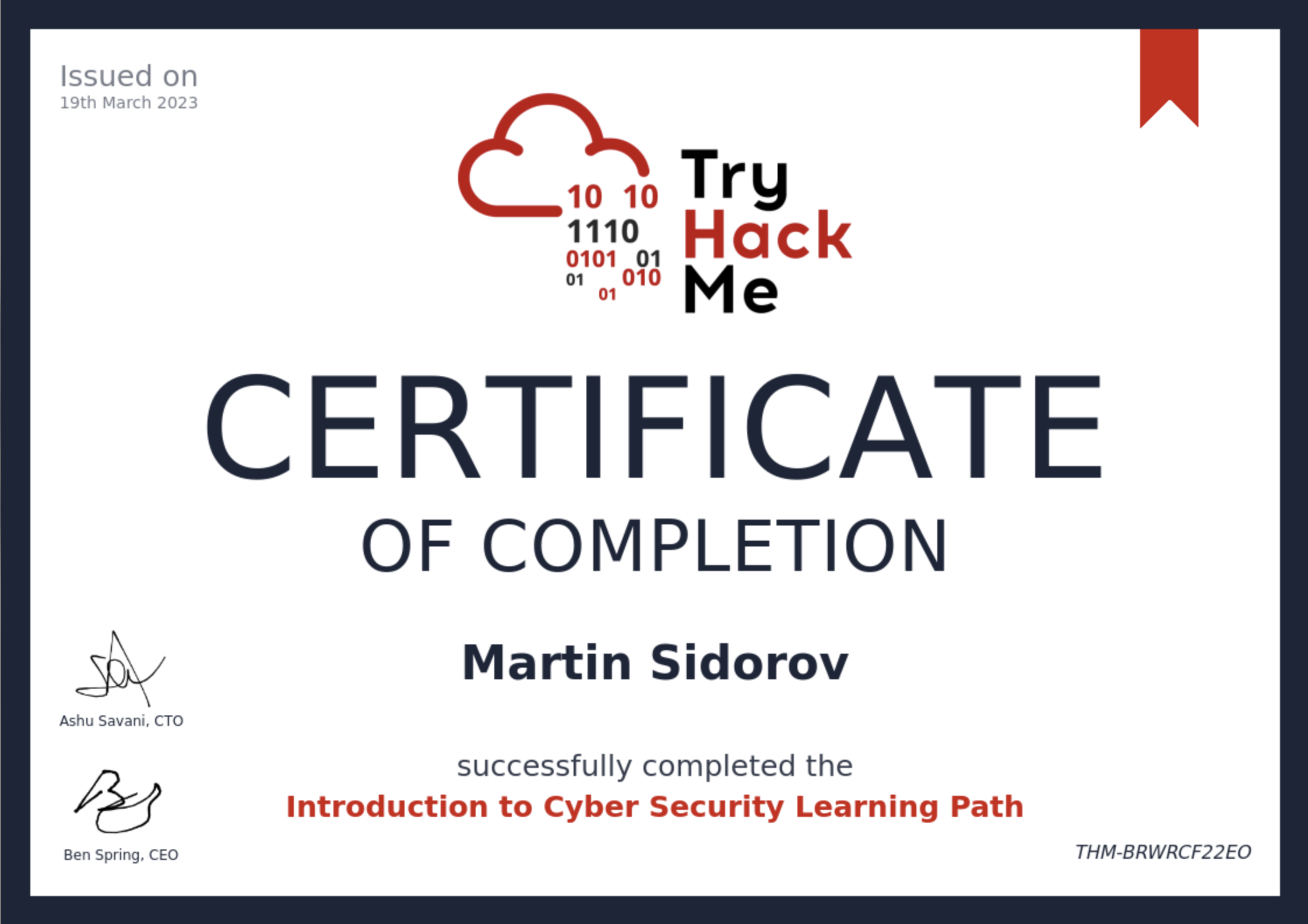 TryHackMe Introduction to Cyber Security Learning Path